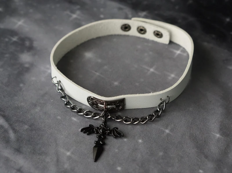 Strange Sugar - Gothic Lolita Cross Leather Choker - Image 19