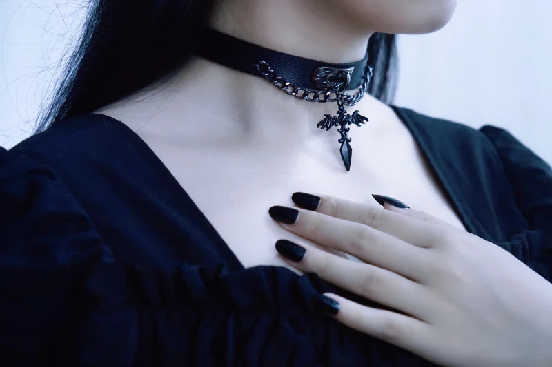 Strange Sugar - Gothic Lolita Cross Leather Choker - Image 21