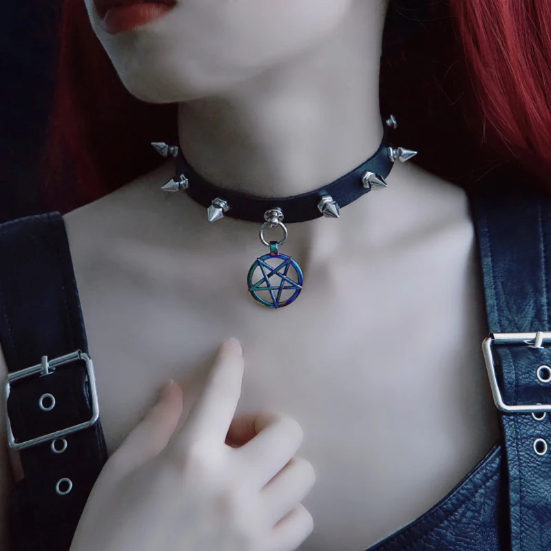 Strange Sugar - Gothic Lolita Cross Leather Choker - Image 6