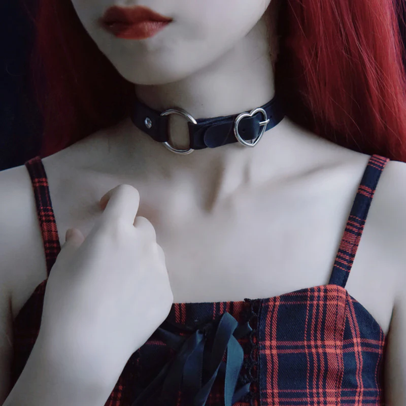 Strange Sugar - Gothic Lolita Cross Leather Choker - Image 8