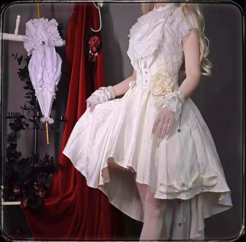 Strawberry Duck - Gothic Lolita Dress White Lolita JSK - Image 43