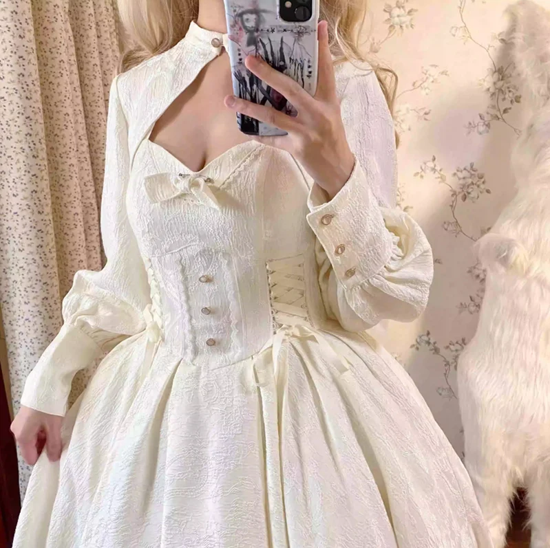Strawberry Duck - Gothic Lolita Dress White Lolita JSK - Image 53