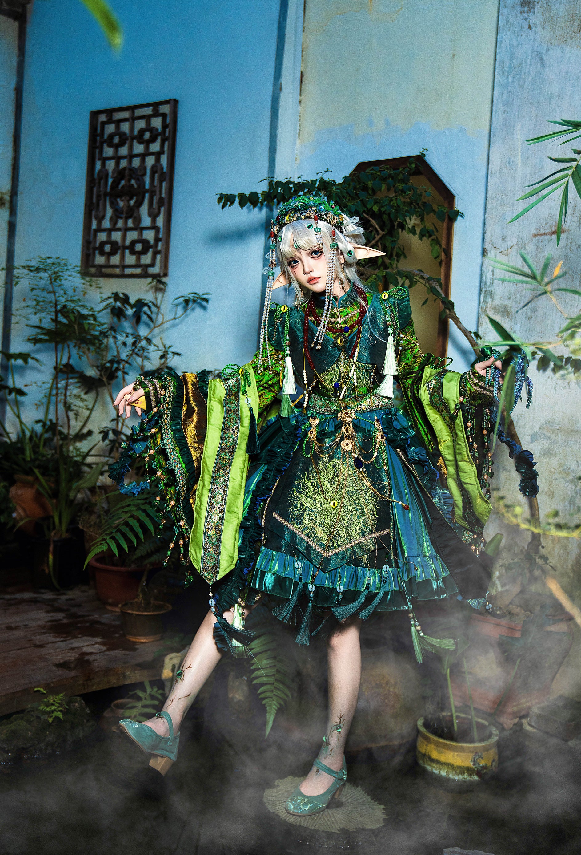 Baimu Ji - Gothic Lolita Dress Chinese Style OP with Terror Element - Image 2