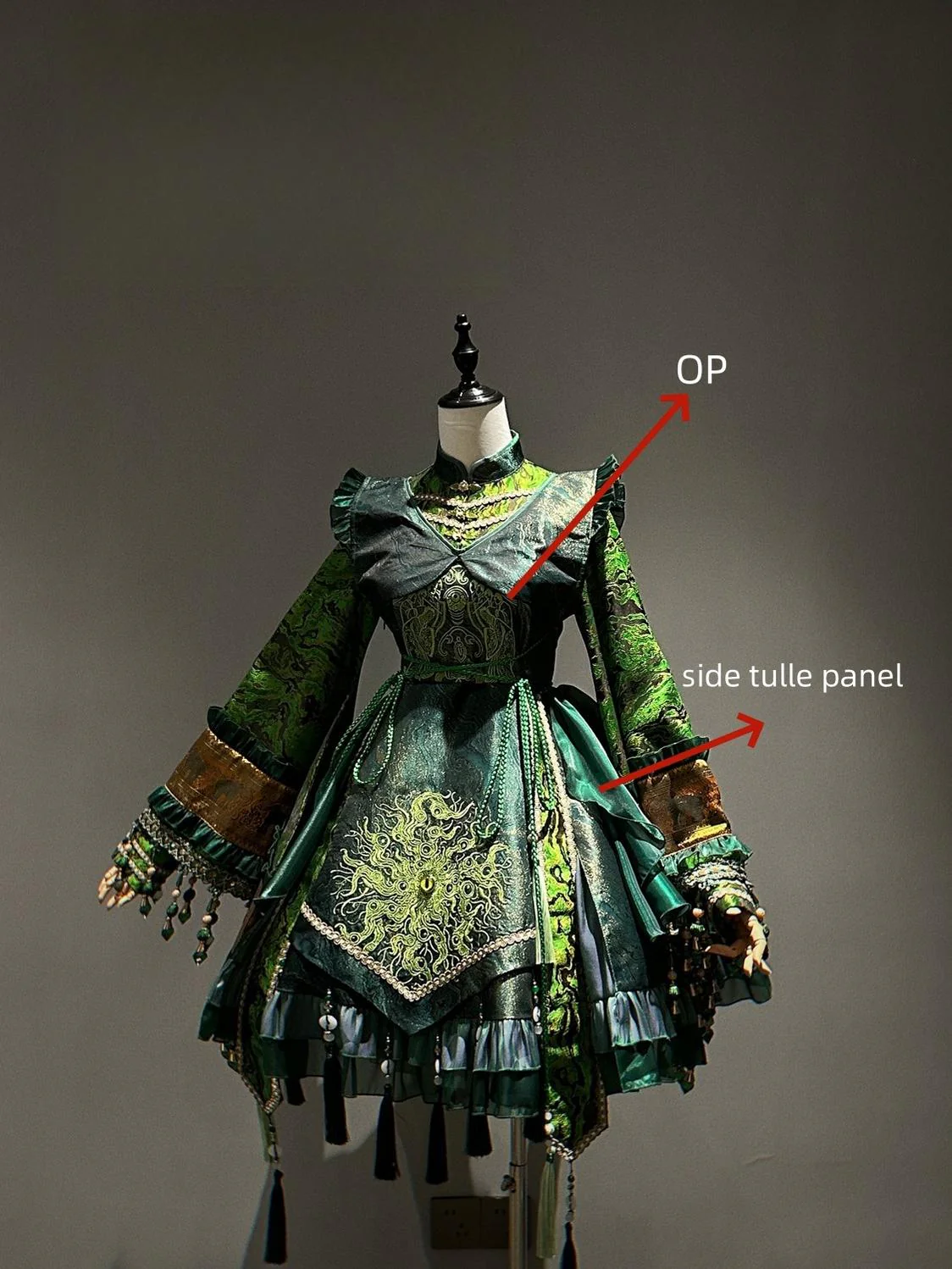 Baimu Ji - Gothic Lolita Dress Chinese Style OP with Terror Element - Image 9