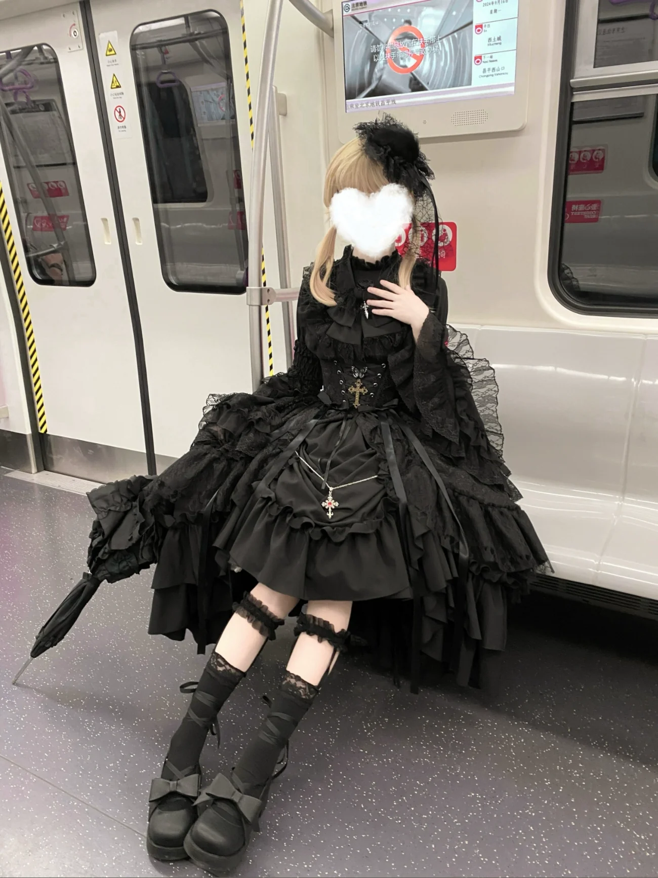 Nightingale Girl - Eternal Taboo - Gothic Lolita Dress with Princess Sleeve Shirt - Image 11