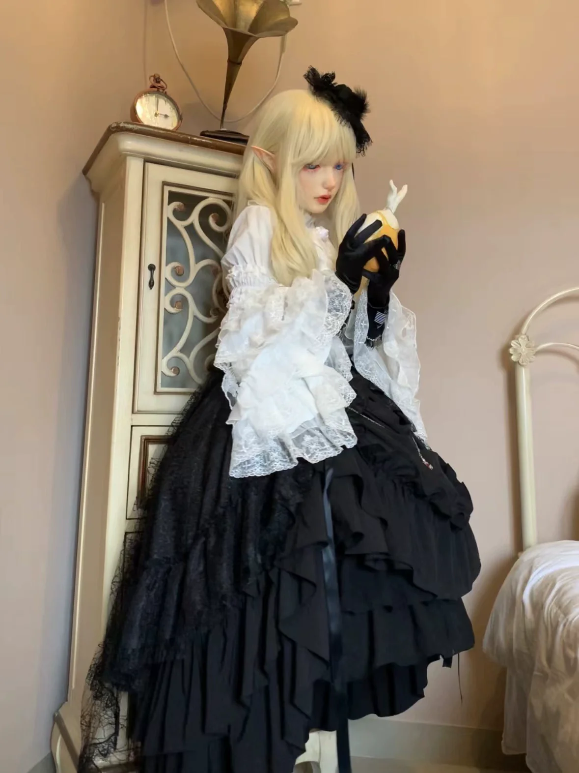 Nightingale Girl - Eternal Taboo - Gothic Lolita Dress with Princess Sleeve Shirt - Image 13