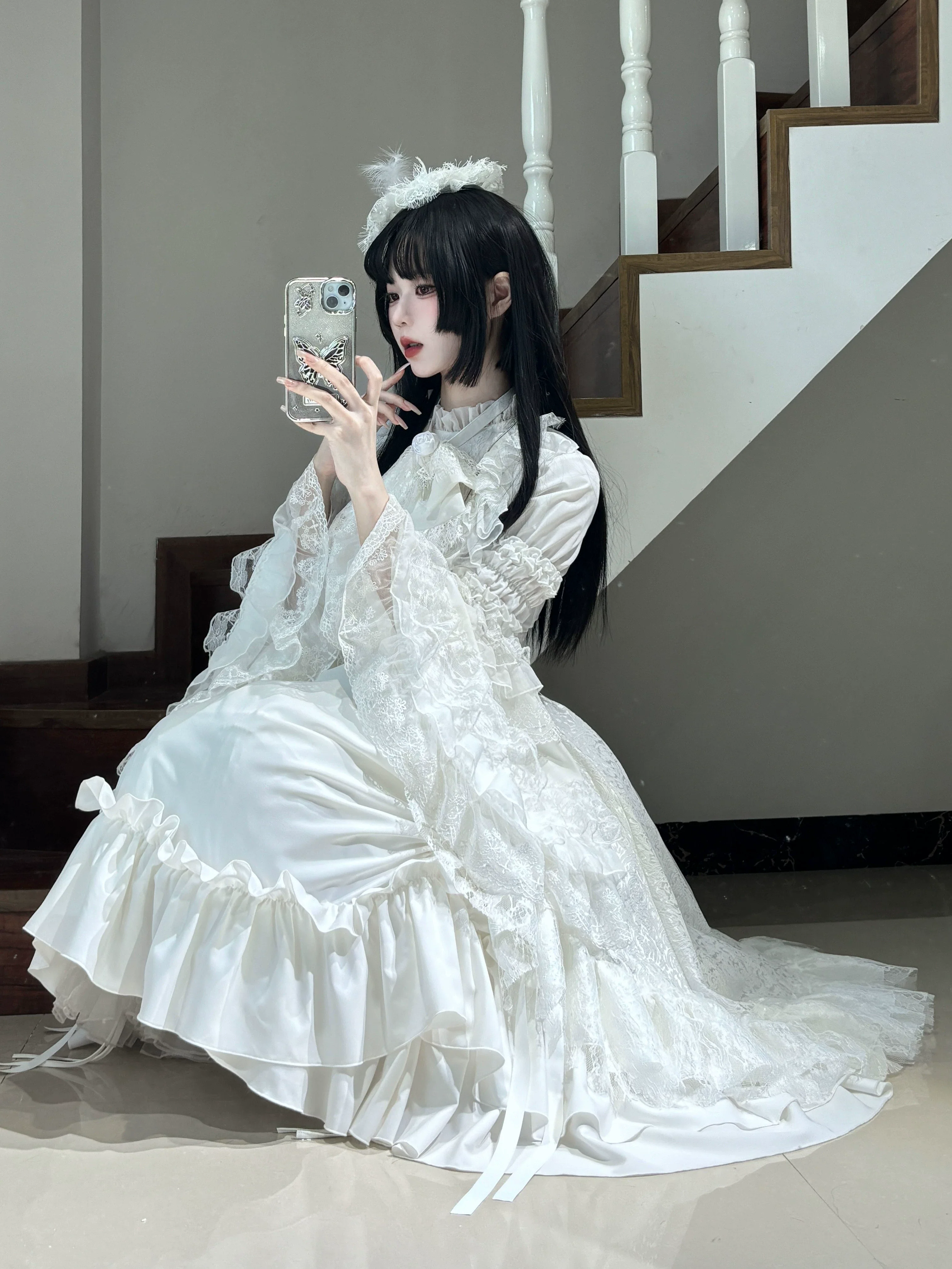 Nightingale Girl - Eternal Taboo - Gothic Lolita Dress with Princess Sleeve Shirt - Image 15