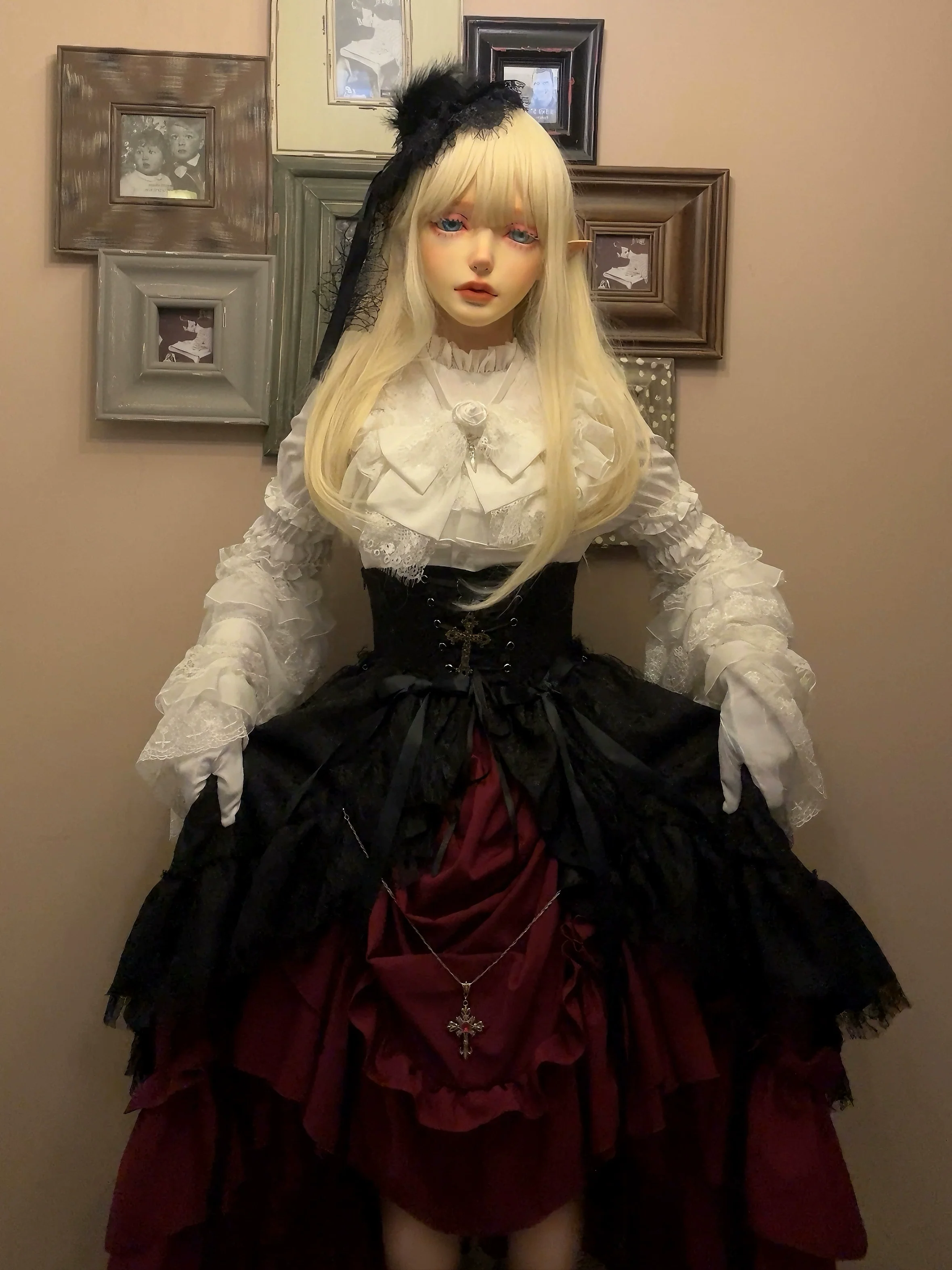 Nightingale Girl - Eternal Taboo - Gothic Lolita Dress with Princess Sleeve Shirt - Image 4