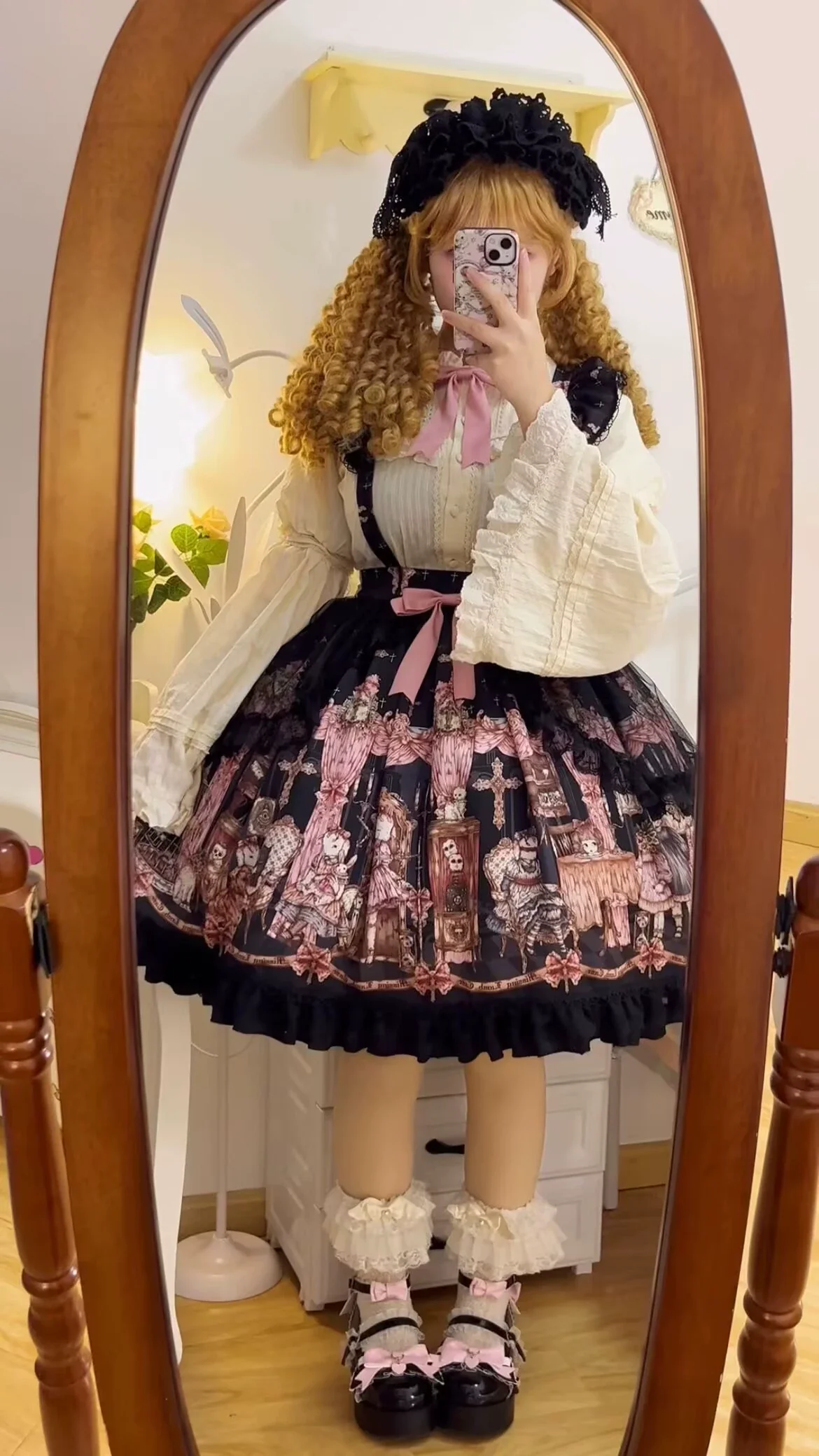 Missing Lamb Case - Gothic Lolita Dress Set with Sheep Prints - Image 30