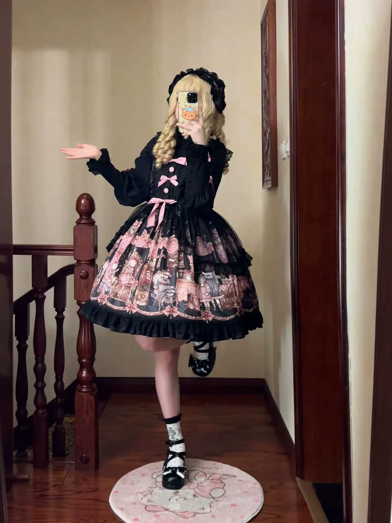 Missing Lamb Case - Gothic Lolita Dress Set with Sheep Prints - Image 7