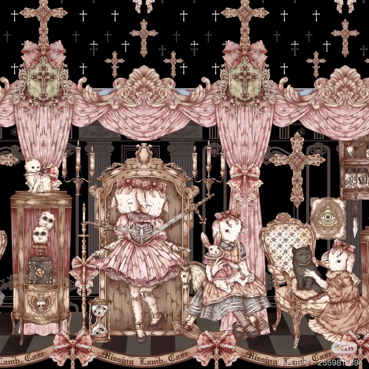 Missing Lamb Case - Gothic Lolita Dress Set with Sheep Prints - Image 72