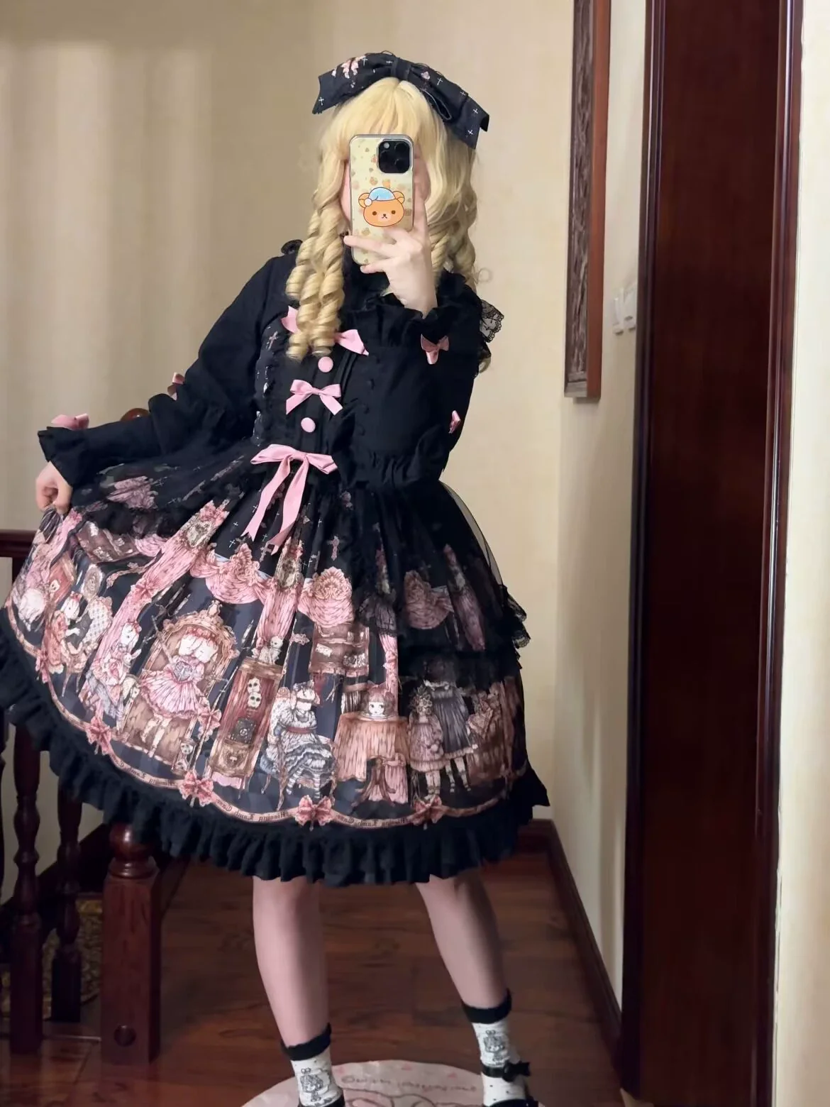 Missing Lamb Case - Gothic Lolita Dress Set with Sheep Prints - Image 9