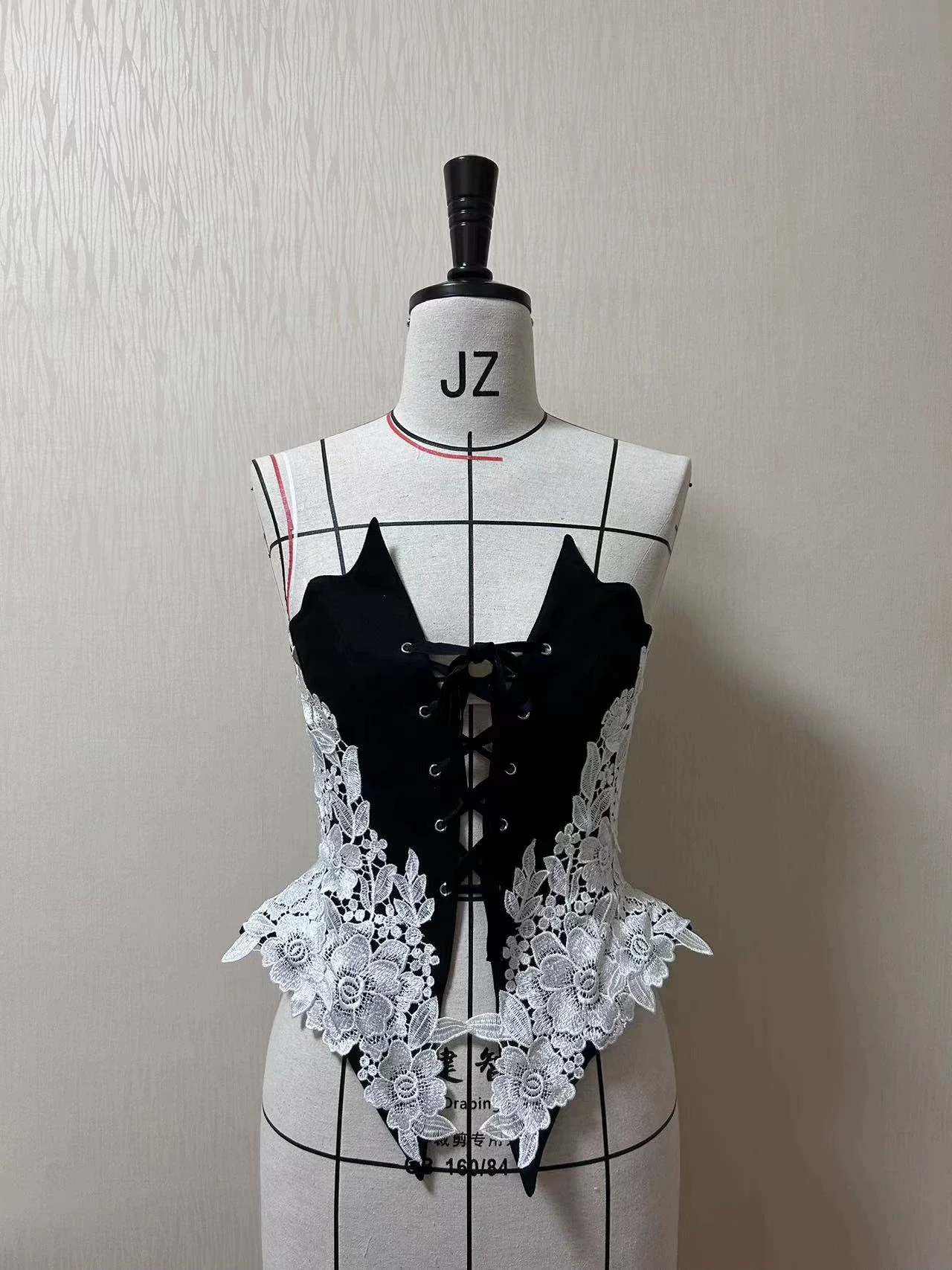 The Cage - Gothic Lolita Fishbone Bodice, Embroidered Appliqués