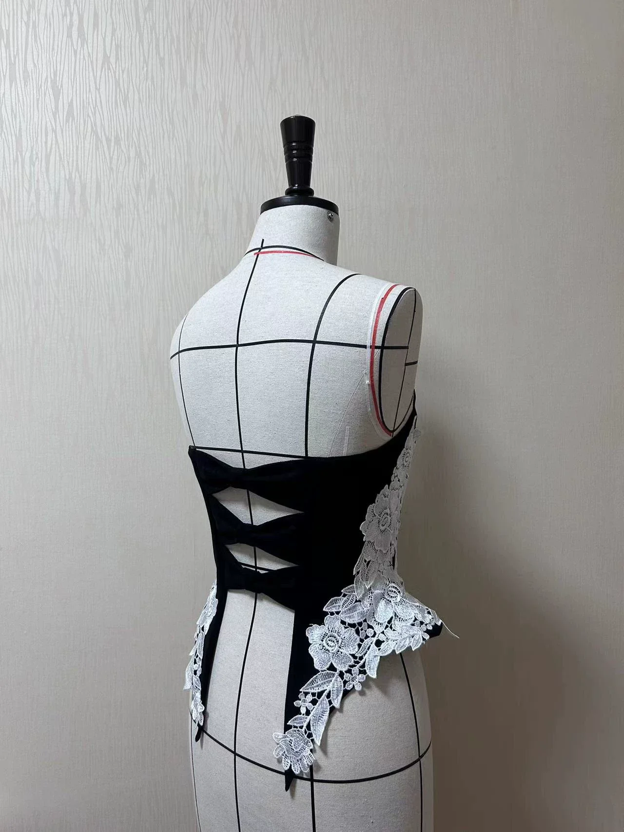 The Cage - Gothic Lolita Fishbone Bodice, Embroidered Appliqués - Image 2
