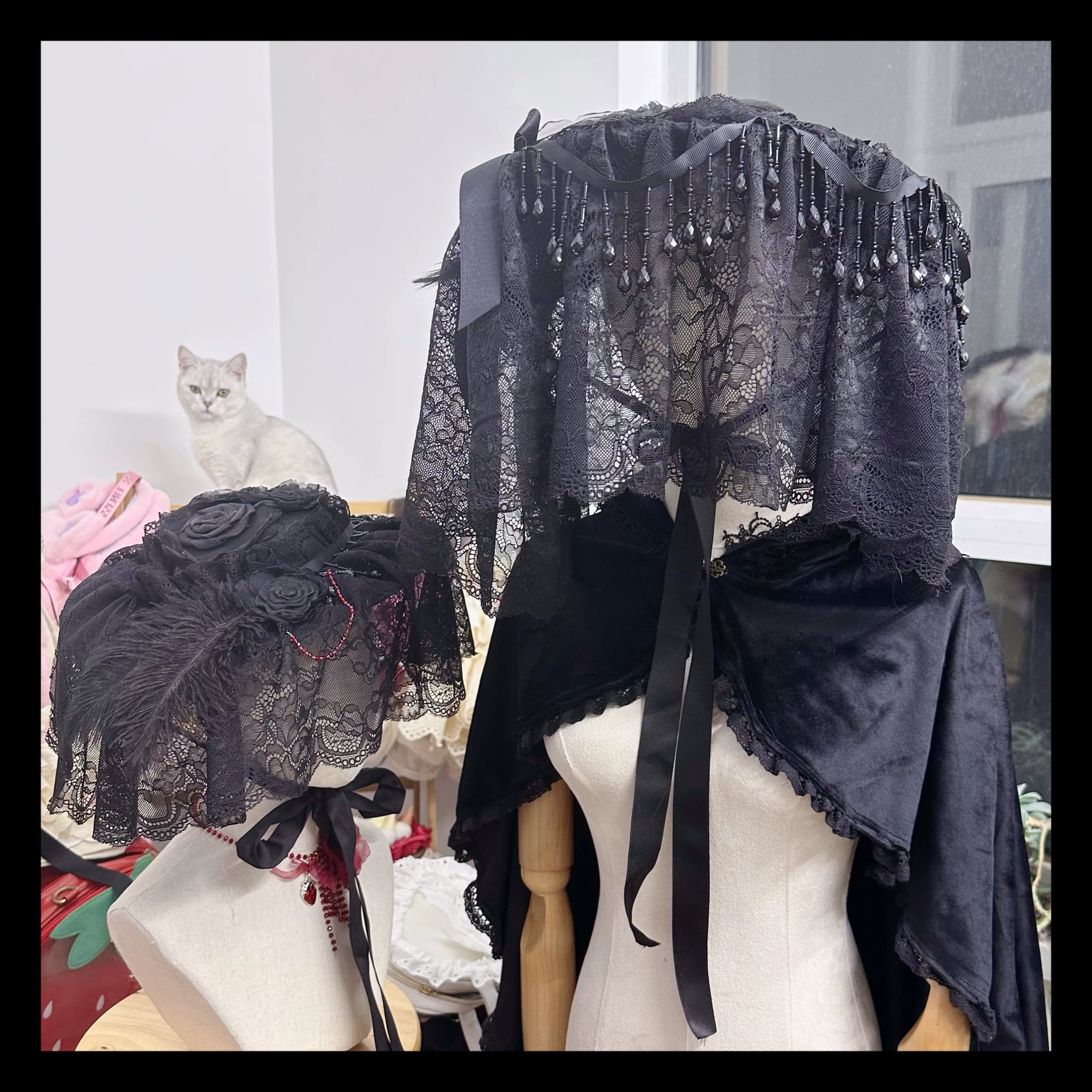 Gothic Lolita Hat Widow Hat Black Headdress - Image 18