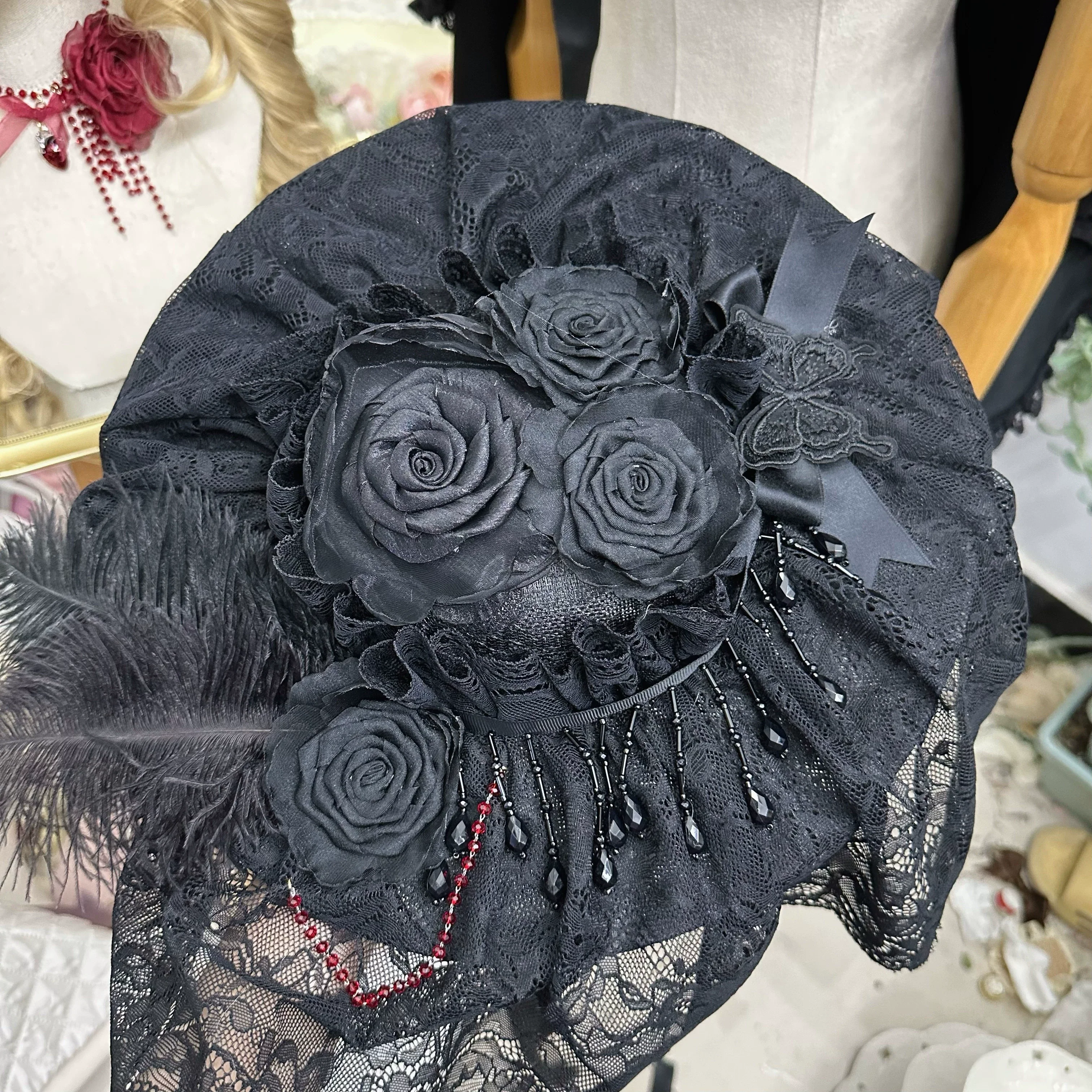Gothic Lolita Hat Widow Hat Black Headdress - Image 20