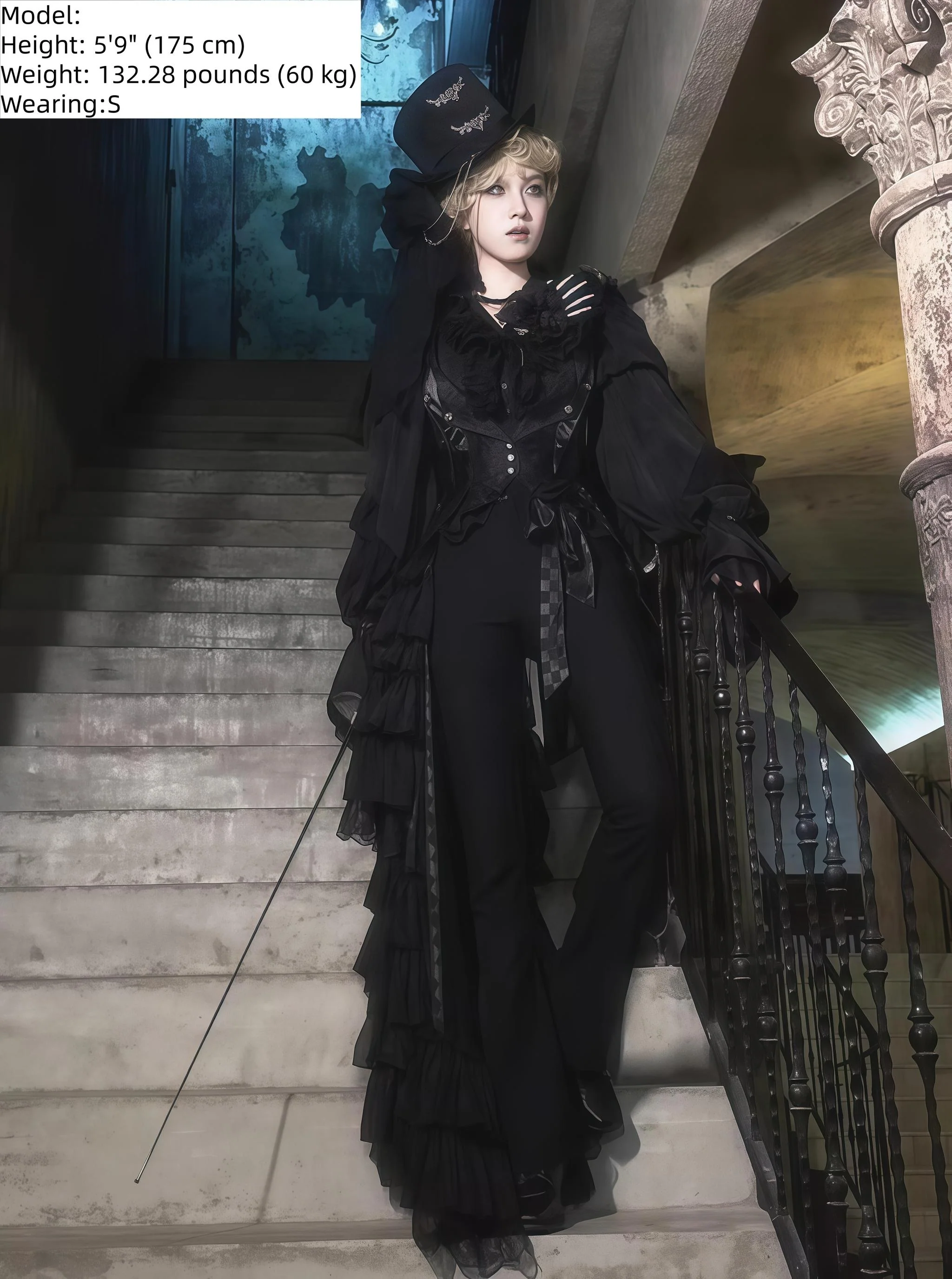 Genesis and Armageddon - Gothic Lolita High-low Hem Shirt, Boning SK - Image 11