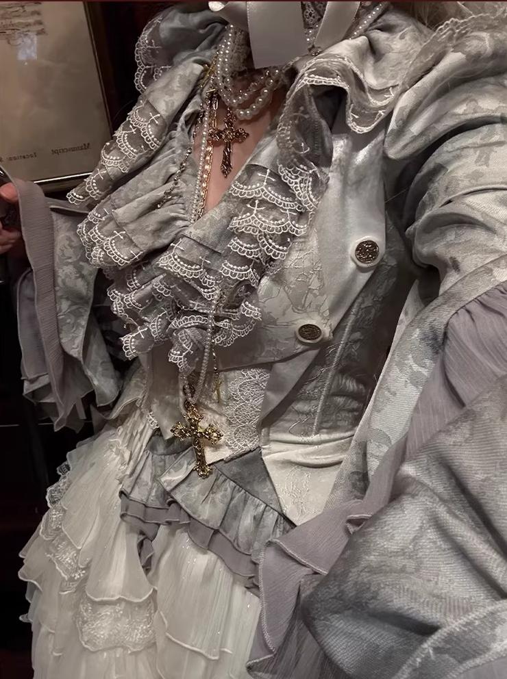 Genesis and Armageddon - Gothic Lolita High-low Hem Shirt, Boning SK - Image 19