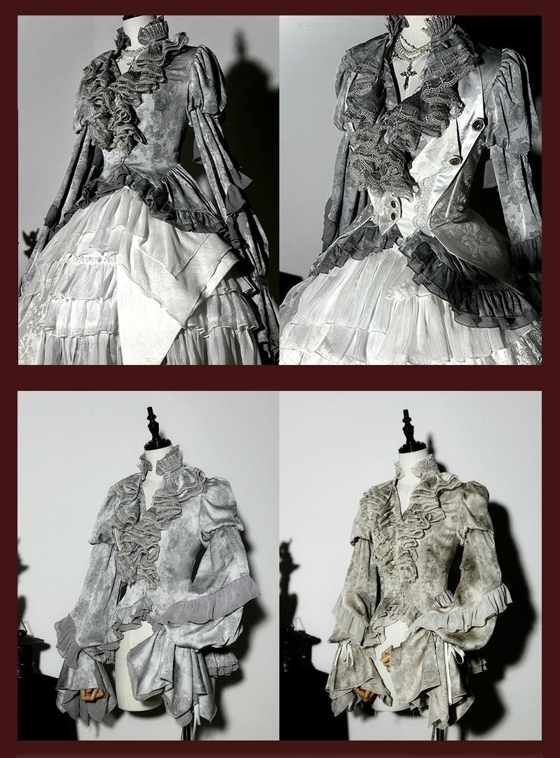 Genesis and Armageddon - Gothic Lolita High-low Hem Shirt, Boning SK - Image 22