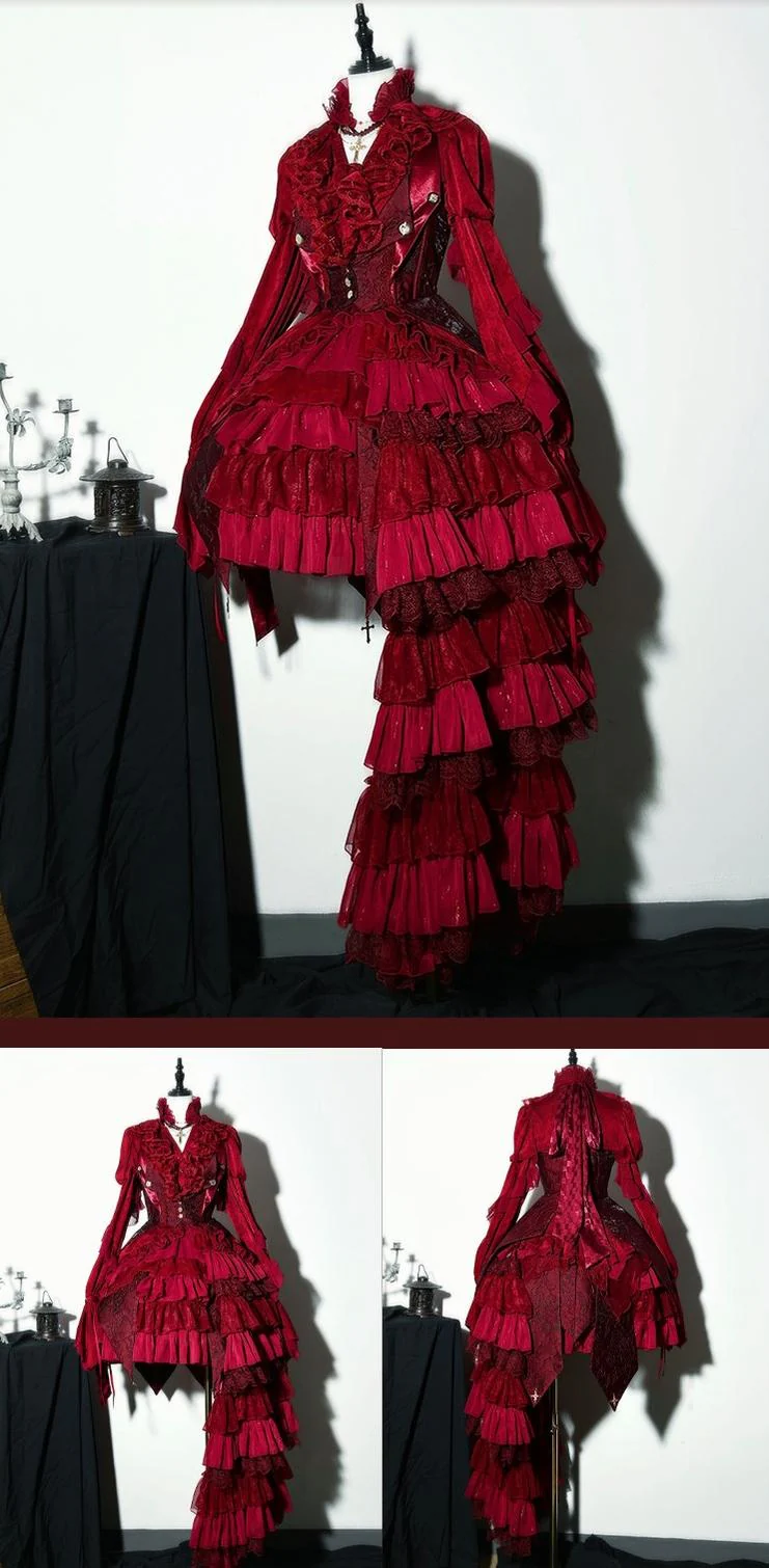 Genesis and Armageddon - Gothic Lolita High-low Hem Shirt, Boning SK - Image 23