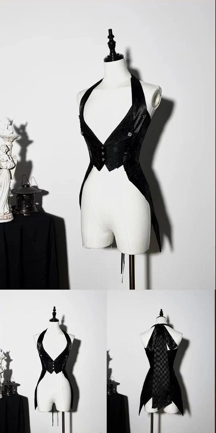 Genesis and Armageddon - Gothic Lolita High-low Hem Shirt, Boning SK - Image 27