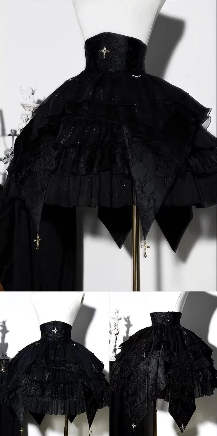 Genesis and Armageddon - Gothic Lolita High-low Hem Shirt, Boning SK - Image 28