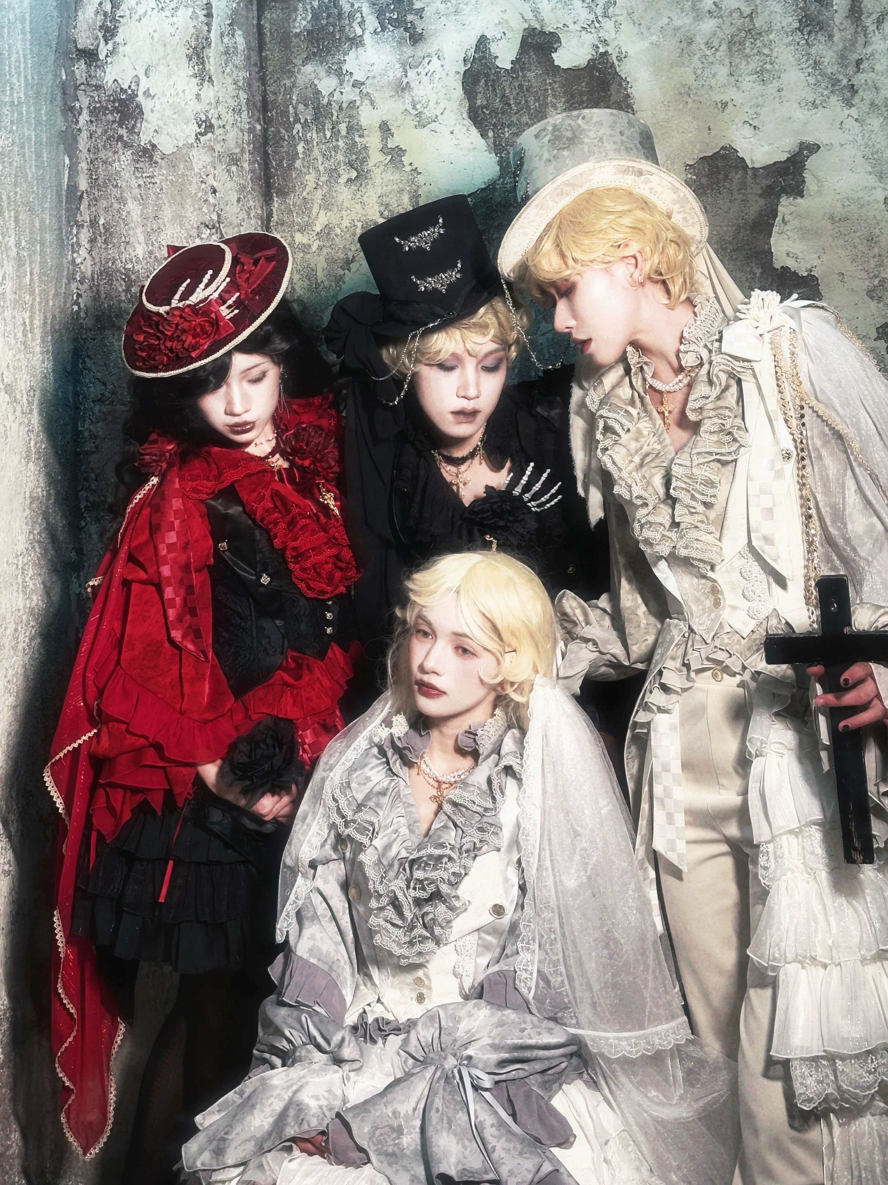 Genesis and Armageddon - Gothic Lolita High-low Hem Shirt, Boning SK - Image 7