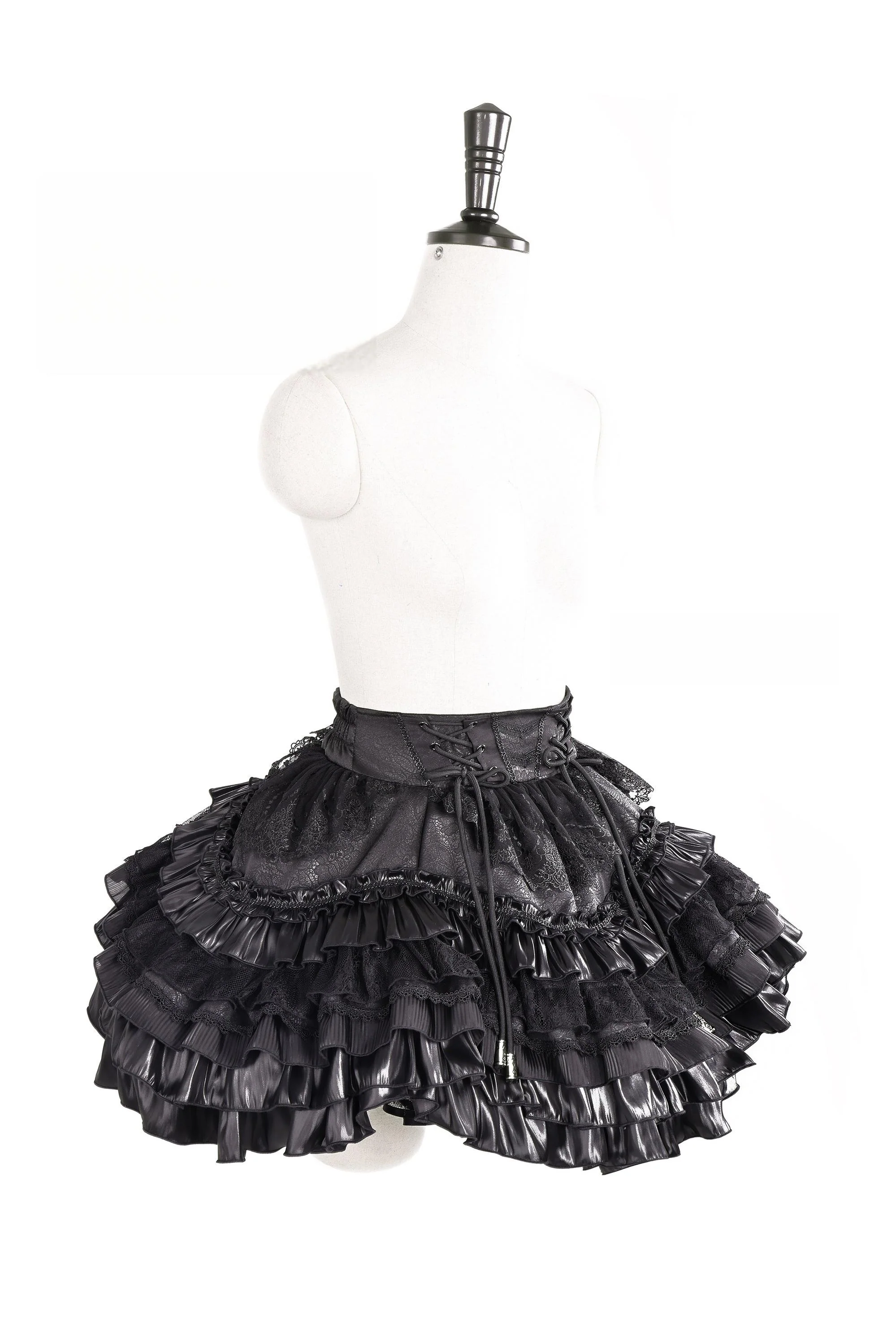 Holic - Gothic Lolita High-low Hem Vest, Tiered Hem Skirt - Image 13