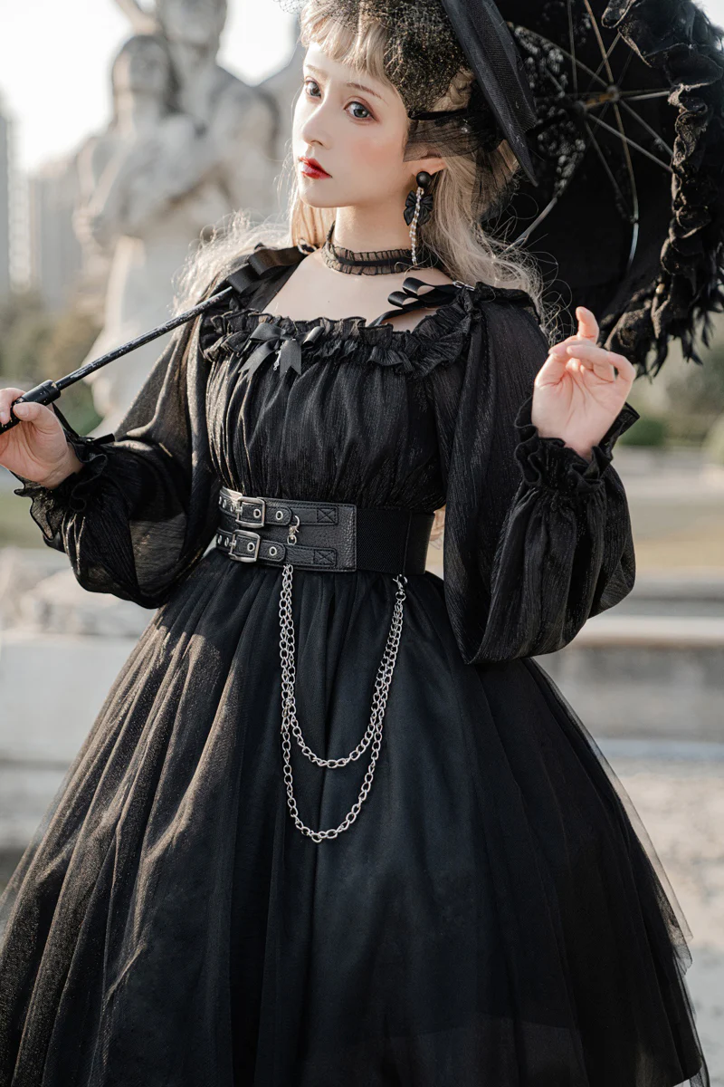 Gothic Lolita High Waist Black Dress - Image 16