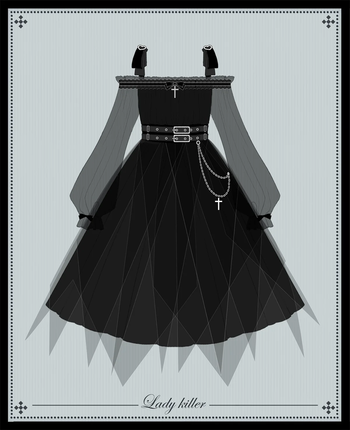 Gothic Lolita High Waist Black Dress - Image 31