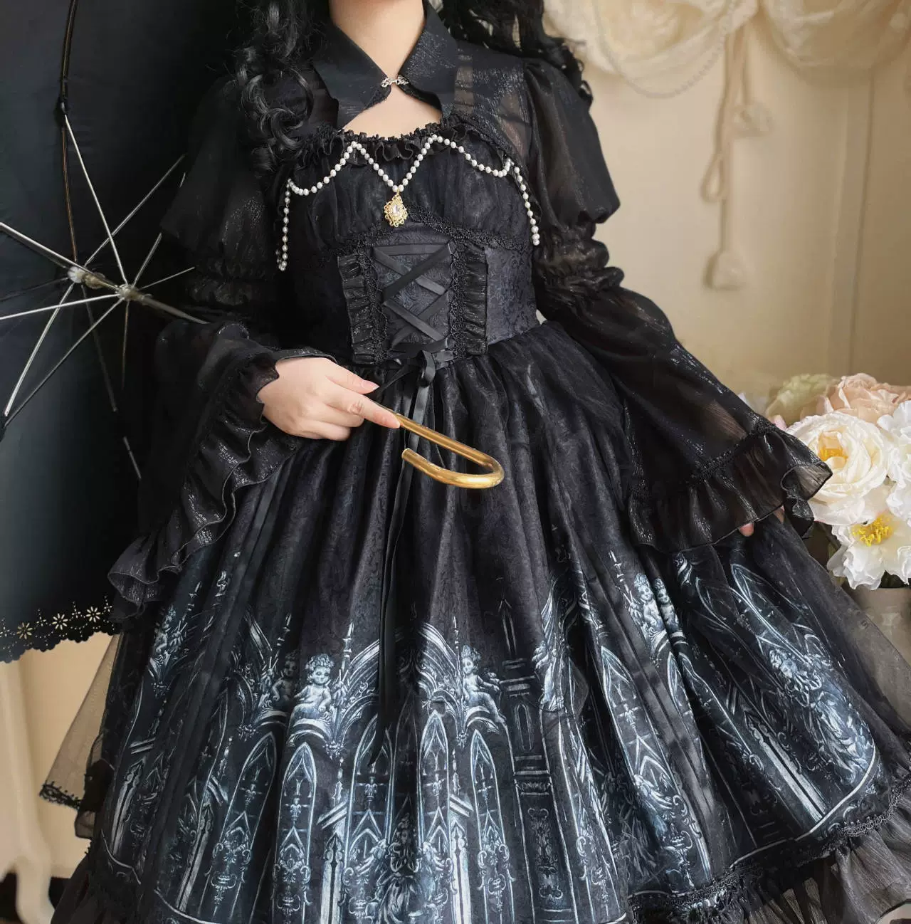 Silent Night Church - Gothic Lolita JSK Dress & Bolero - Image 7