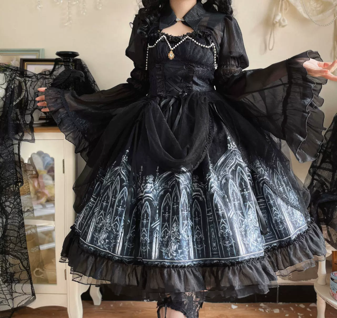 Silent Night Church - Gothic Lolita JSK Dress & Bolero - Image 8