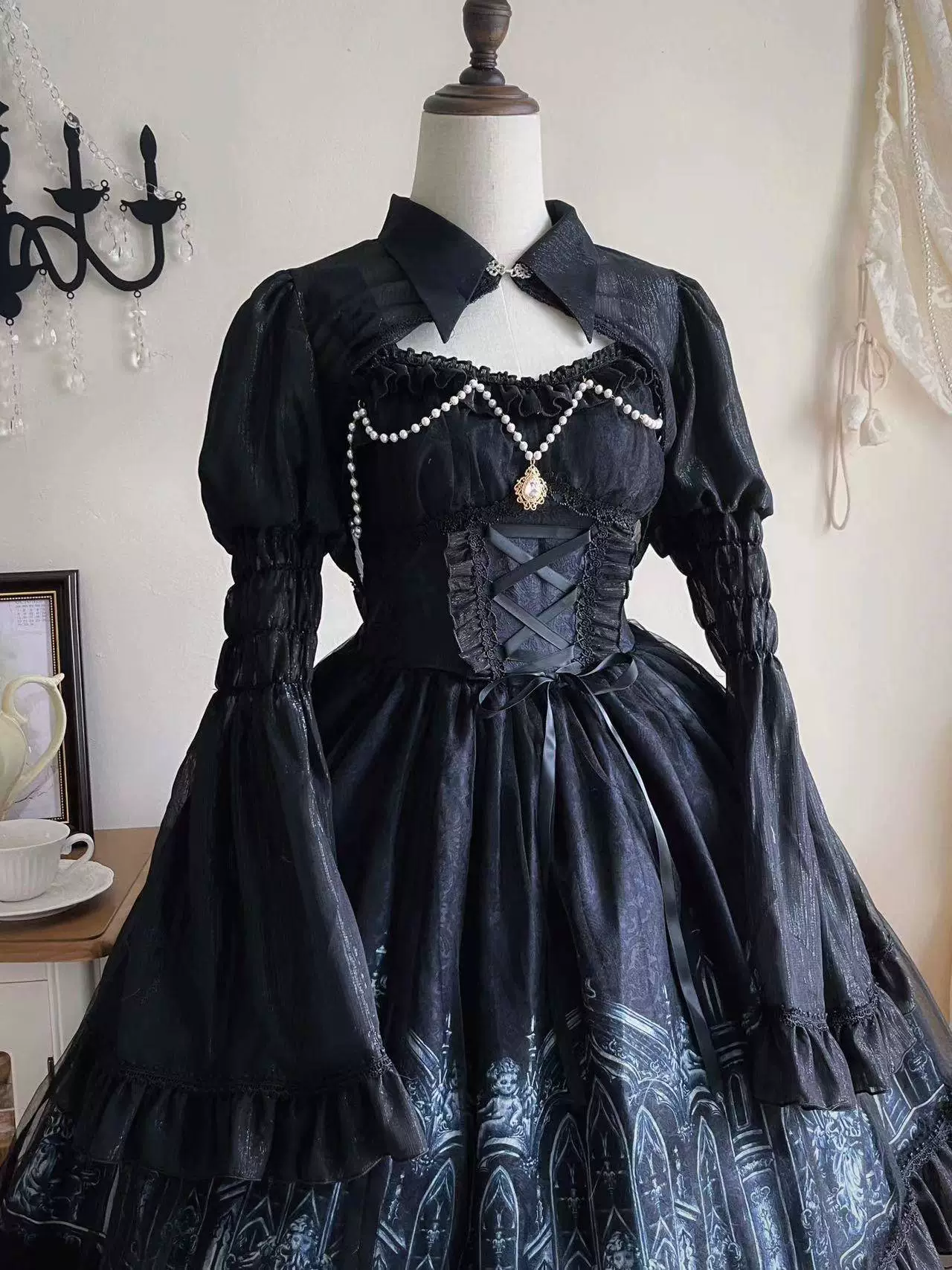 Silent Night Church - Gothic Lolita JSK Dress & Bolero - Image 9