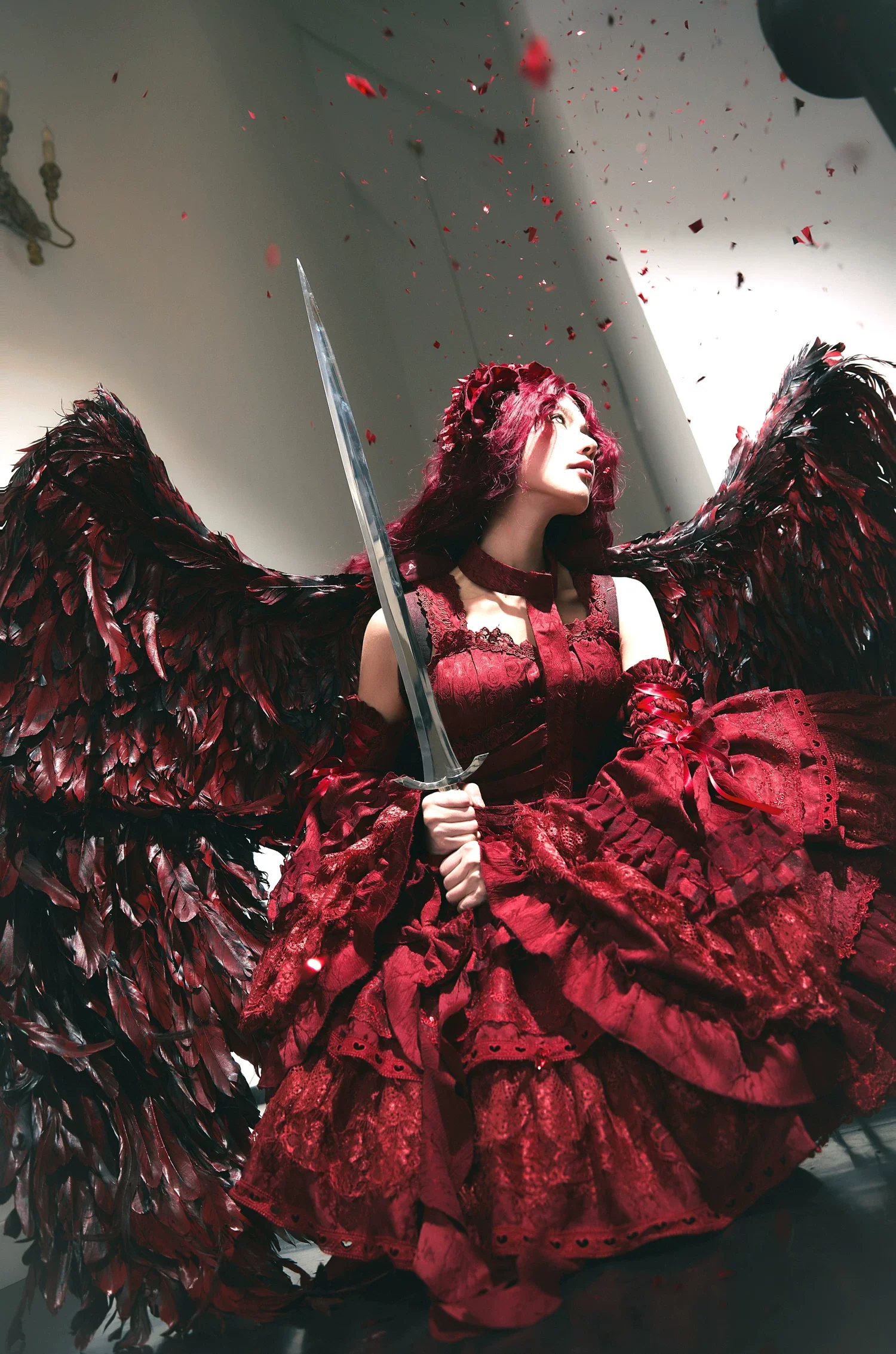 Caliburn - Gothic Lolita JSK Dress, Bolero Set with Detachable Sleeves - Image 11