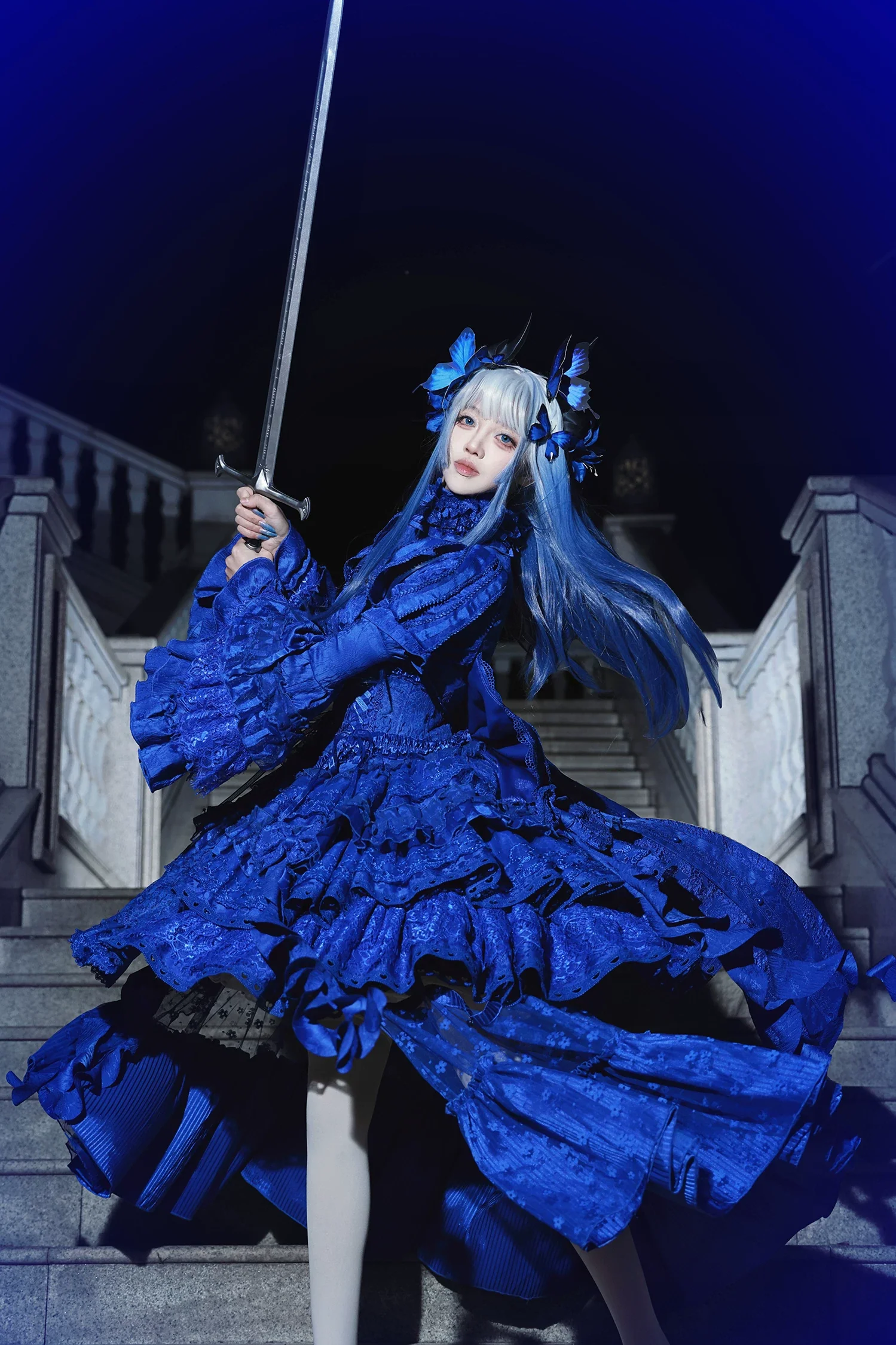 Caliburn - Gothic Lolita JSK Dress, Bolero Set with Detachable Sleeves - Image 18