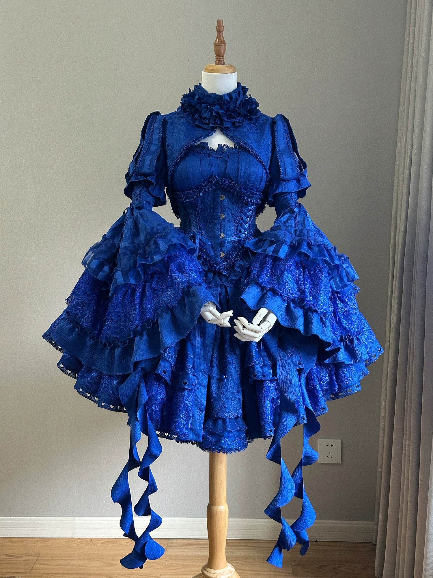 Caliburn - Gothic Lolita JSK Dress, Bolero Set with Detachable Sleeves - Image 25