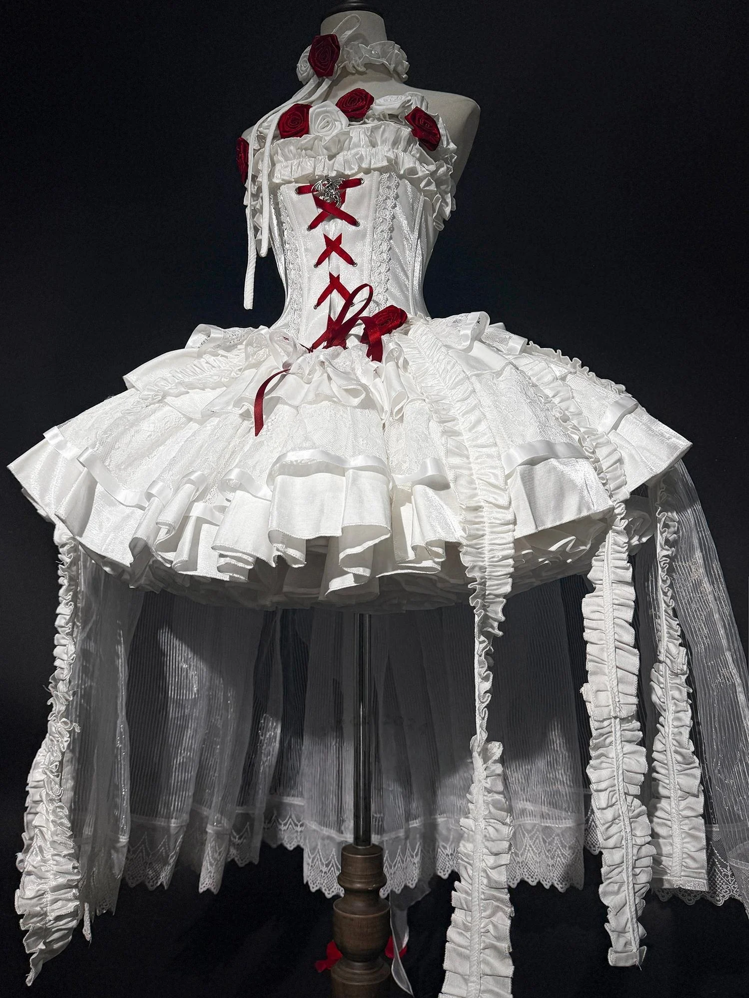 The Forbidden Garden - Gothic Lolita JSK Dress, Detachable Rose Accessories - Image 13