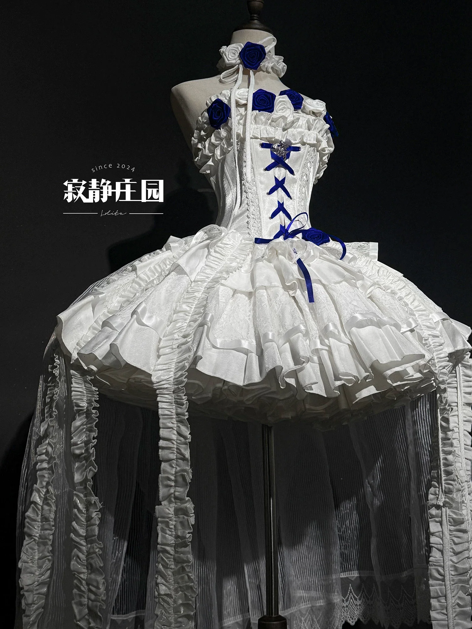The Forbidden Garden - Gothic Lolita JSK Dress, Detachable Rose Accessories - Image 8