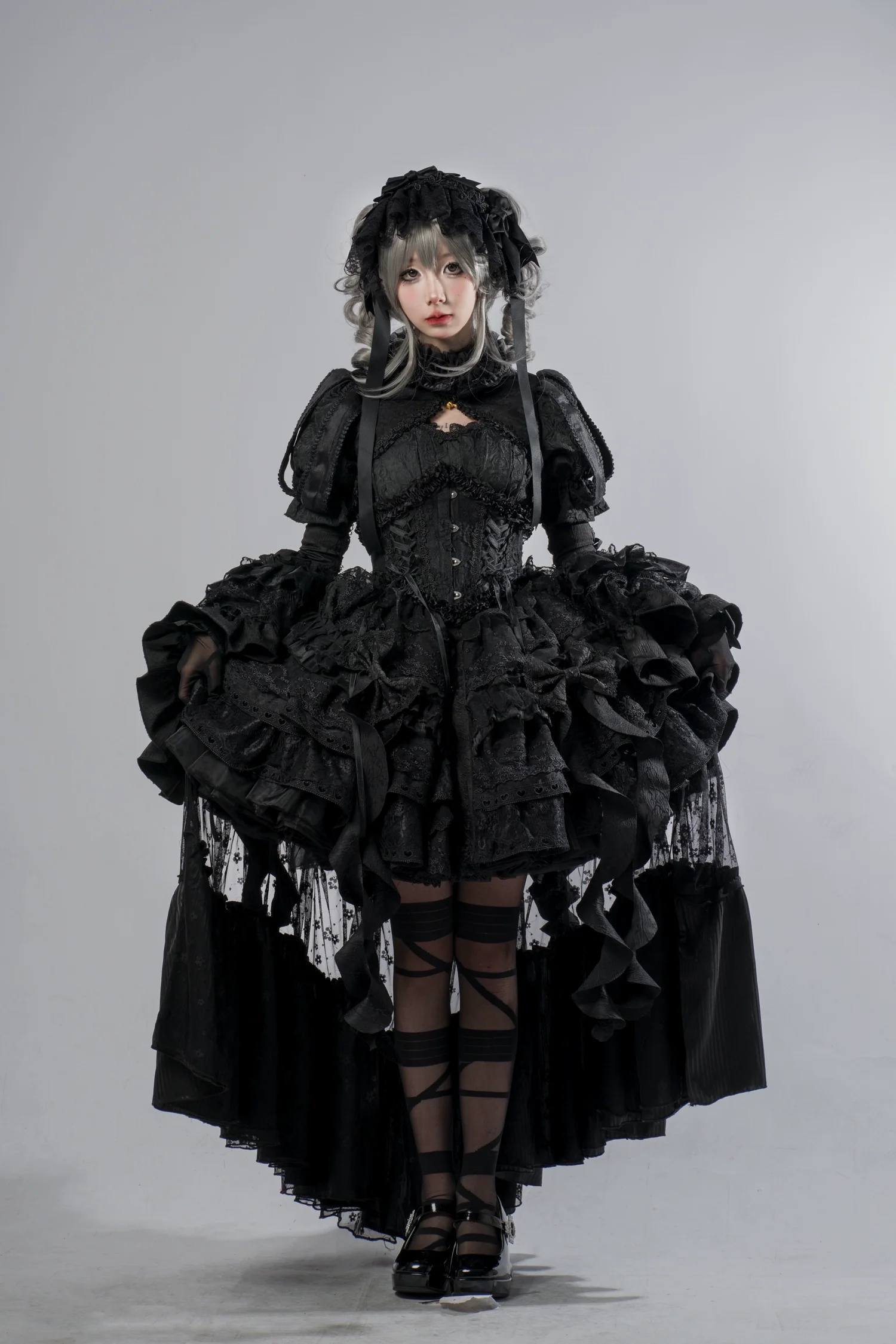 Smoothy - Caliburn - Gothic Lolita JSK Dress with Bolero with Detachable Sleeves - Image 15