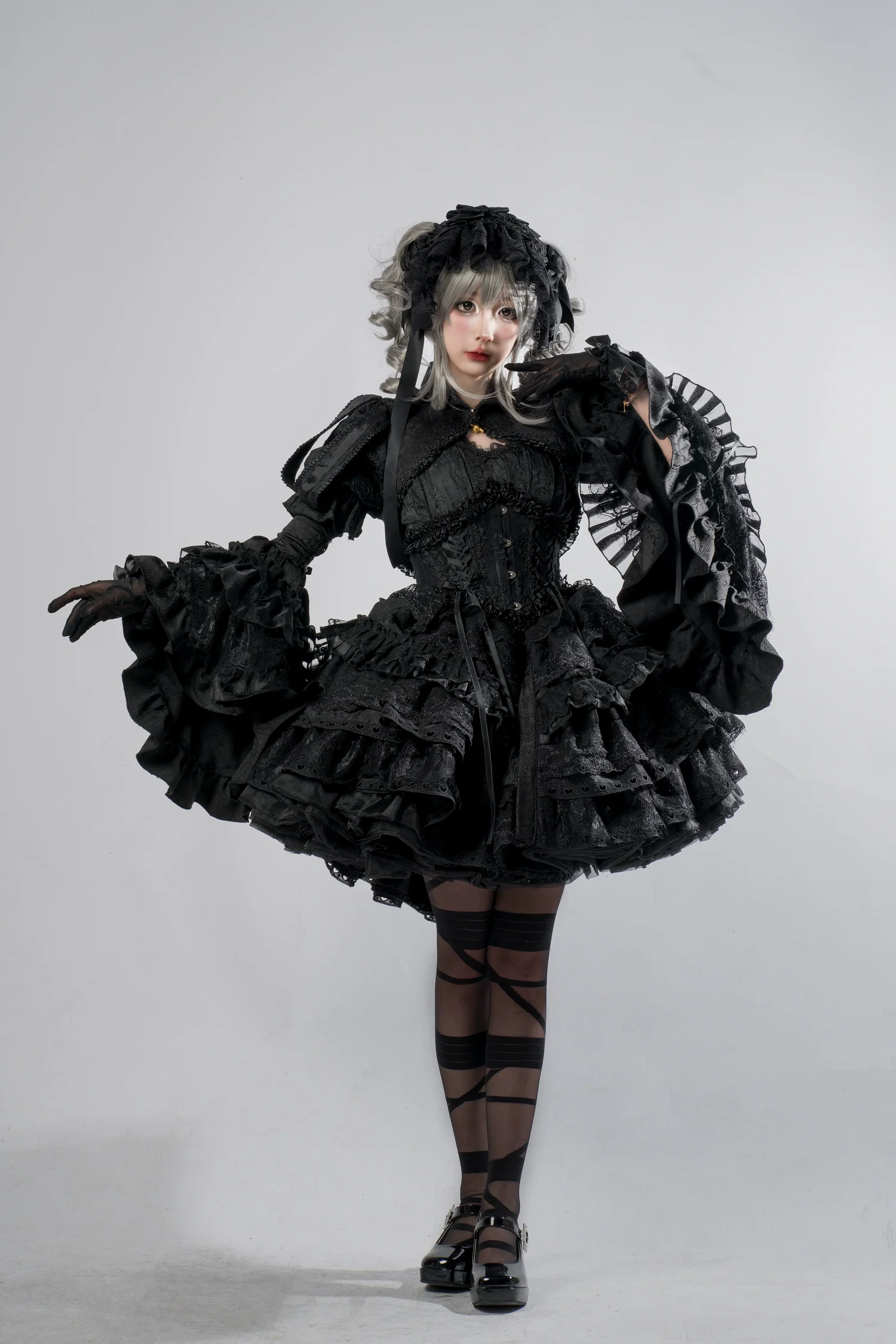 Smoothy - Caliburn - Gothic Lolita JSK Dress with Bolero with Detachable Sleeves - Image 17