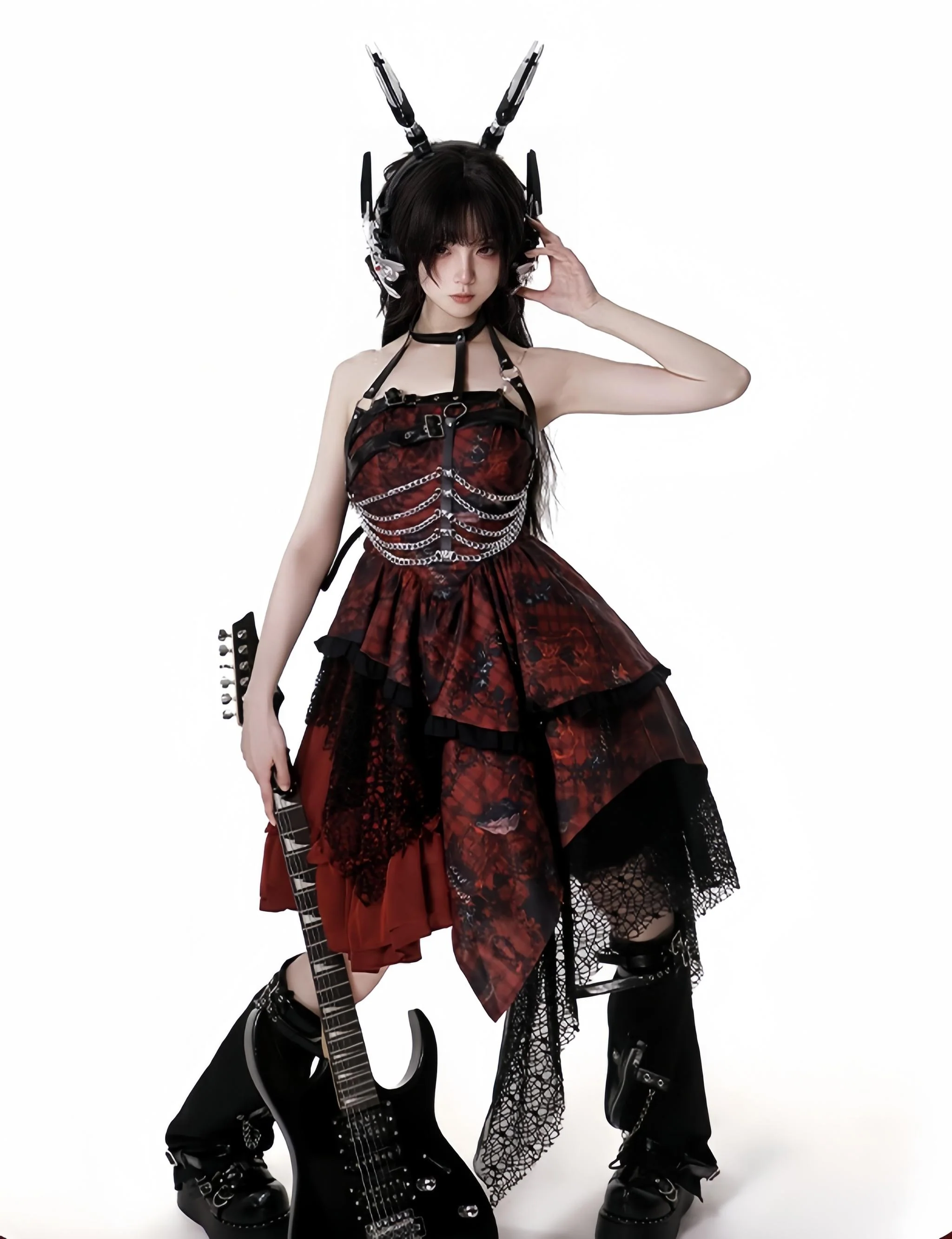 Bleeding Strawberry - Gothic Lolita JSK Dress With Jacket/Rib Chain Accessory - Image 11