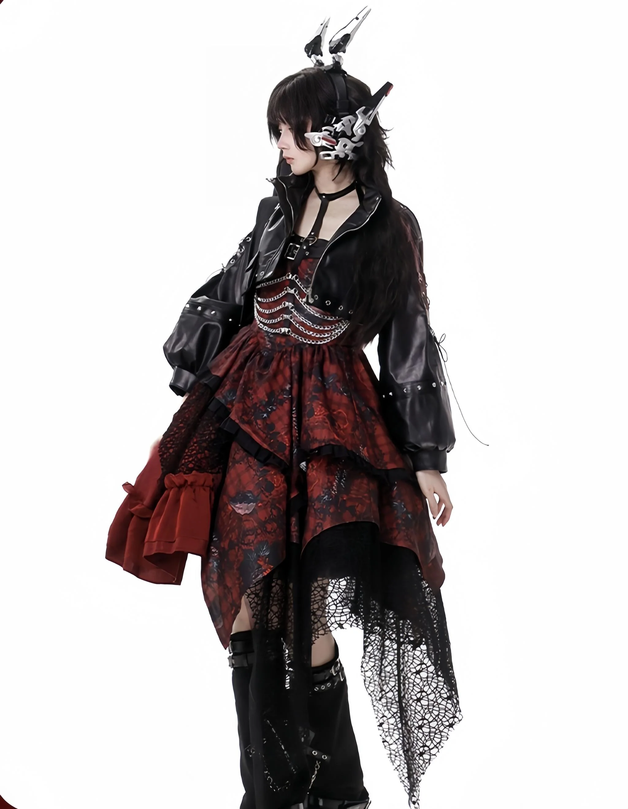 Bleeding Strawberry - Gothic Lolita JSK Dress With Jacket/Rib Chain Accessory - Image 23