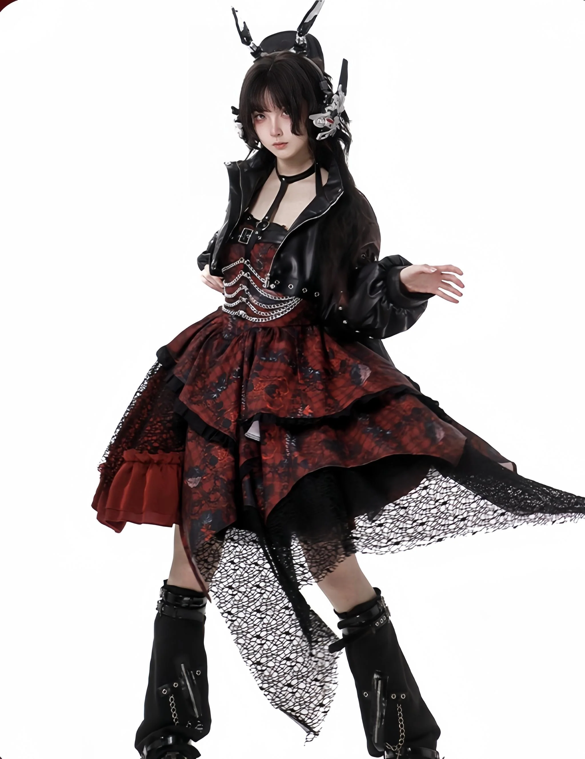 Bleeding Strawberry - Gothic Lolita JSK Dress With Jacket/Rib Chain Accessory - Image 26