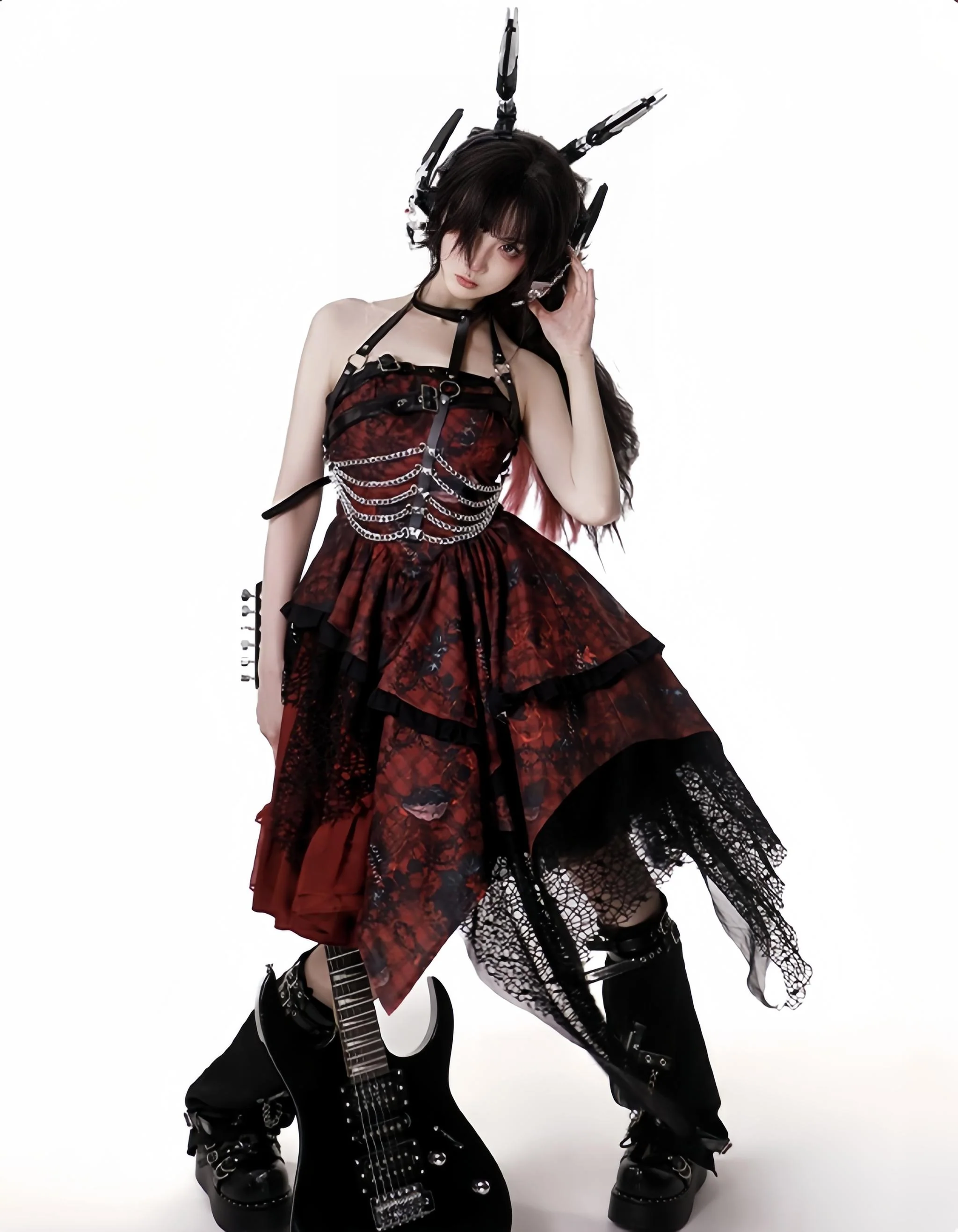 Bleeding Strawberry - Gothic Lolita JSK Dress With Jacket/Rib Chain Accessory - Image 28