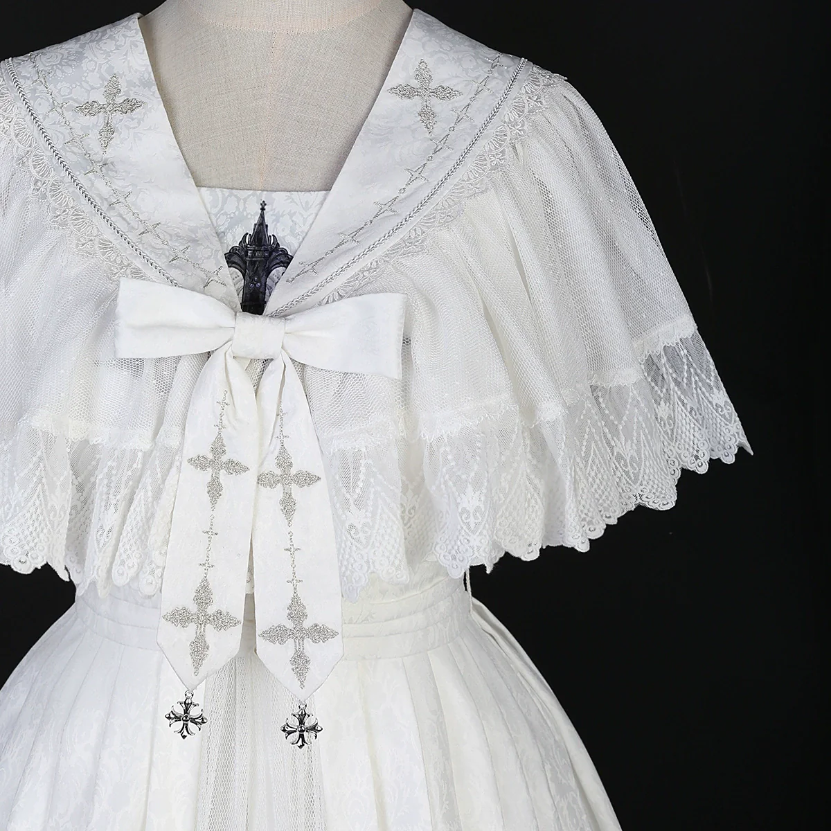 Silent Church - Gothic Lolita JSK Front Open Printed Dress and Thin Cardigan Set - Image 37
