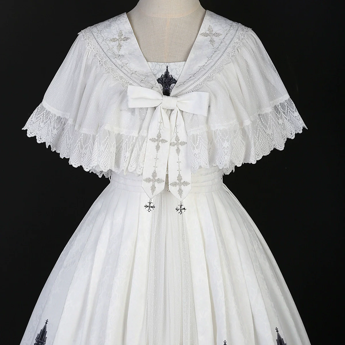 Silent Church - Gothic Lolita JSK Front Open Printed Dress and Thin Cardigan Set - Image 38