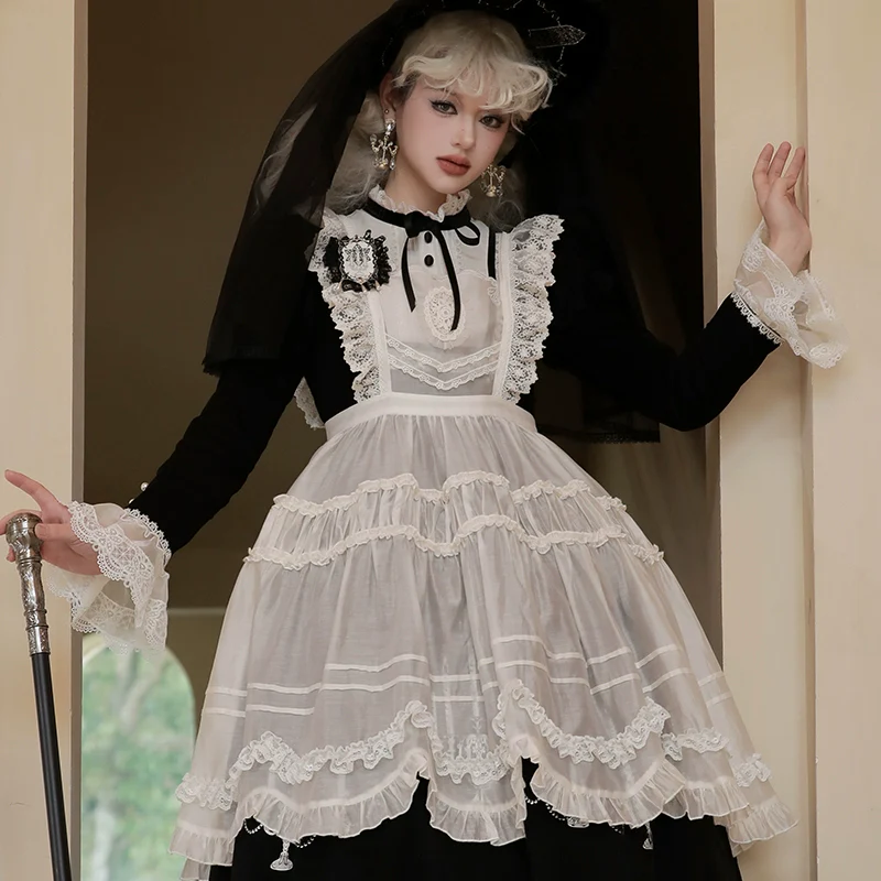 Winter Evening Prayer - Gothic Lolita Jumper Dress Embroidered Candlestick OP Dress - Image 13