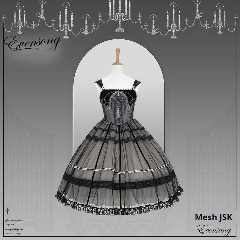 Winter Evening Prayer - Gothic Lolita Jumper Dress Embroidered Candlestick OP Dress - Image 21