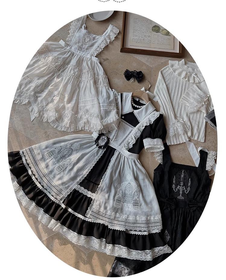 Winter Evening Prayer - Gothic Lolita Jumper Dress Embroidered Candlestick OP Dress - Image 29