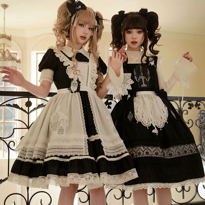 Winter Evening Prayer - Gothic Lolita Jumper Dress Embroidered Candlestick OP Dress - Image 4